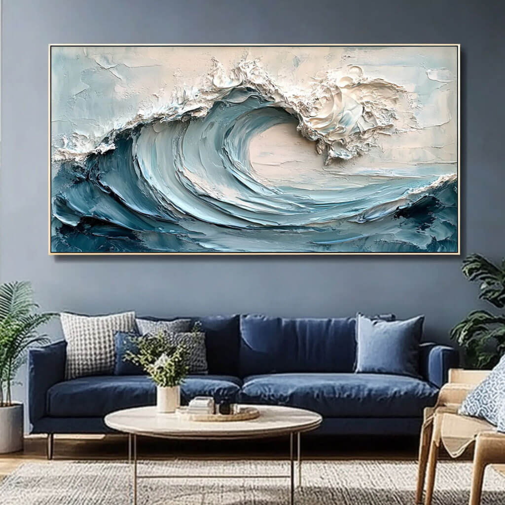 Textured 3D Ocean Wave Art | Impasto Seascape Painting #AA 014