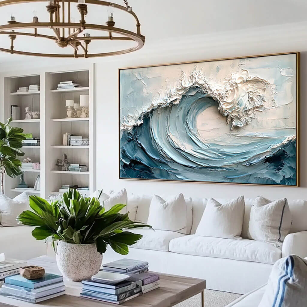 Textured 3D Ocean Wave Art | Impasto Seascape Painting #AA 014