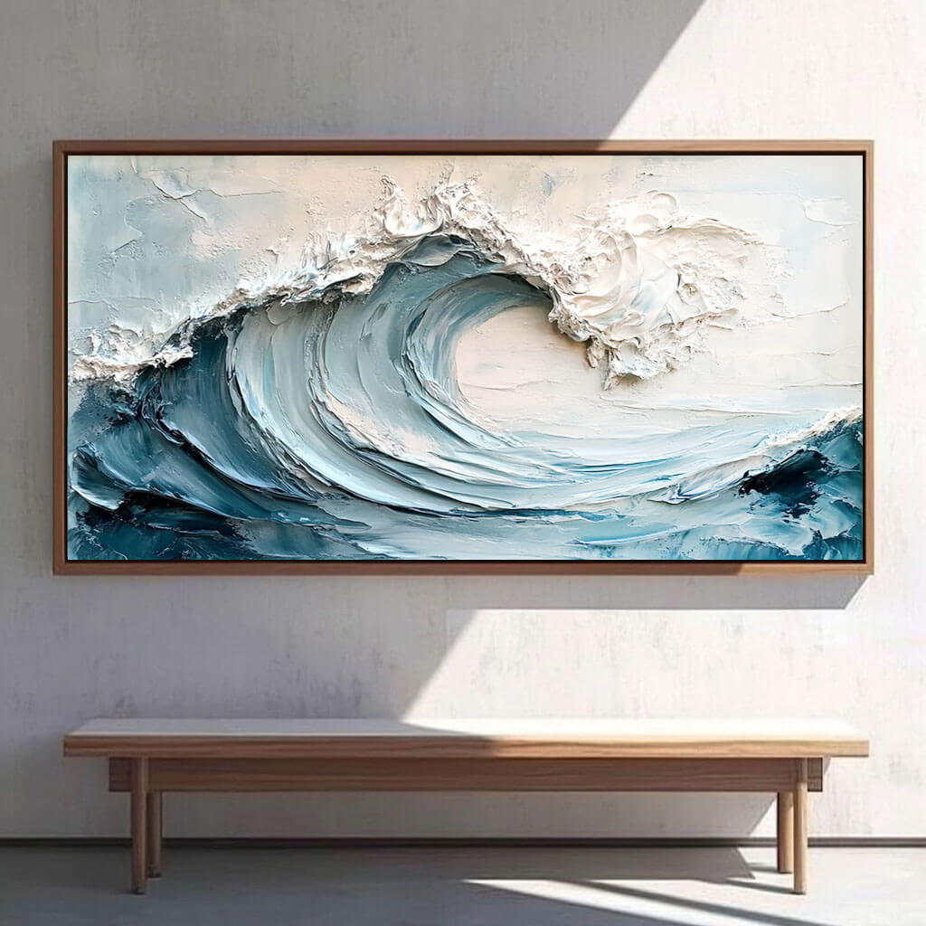 Textured 3D Ocean Wave Art | Impasto Seascape Painting #AA 014