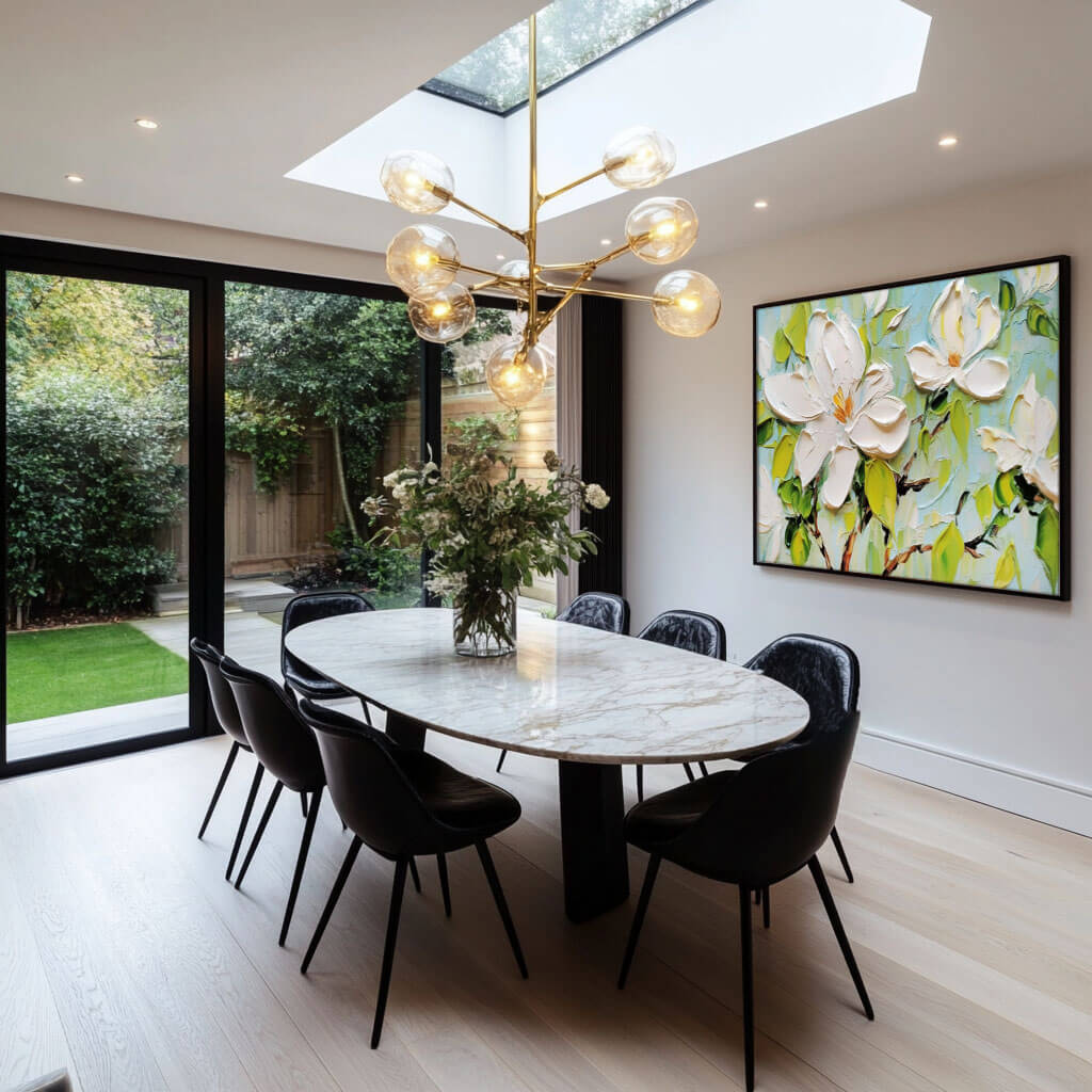 Textured White Flower Painting | 3D Impasto Floral Wall Art #AA 022