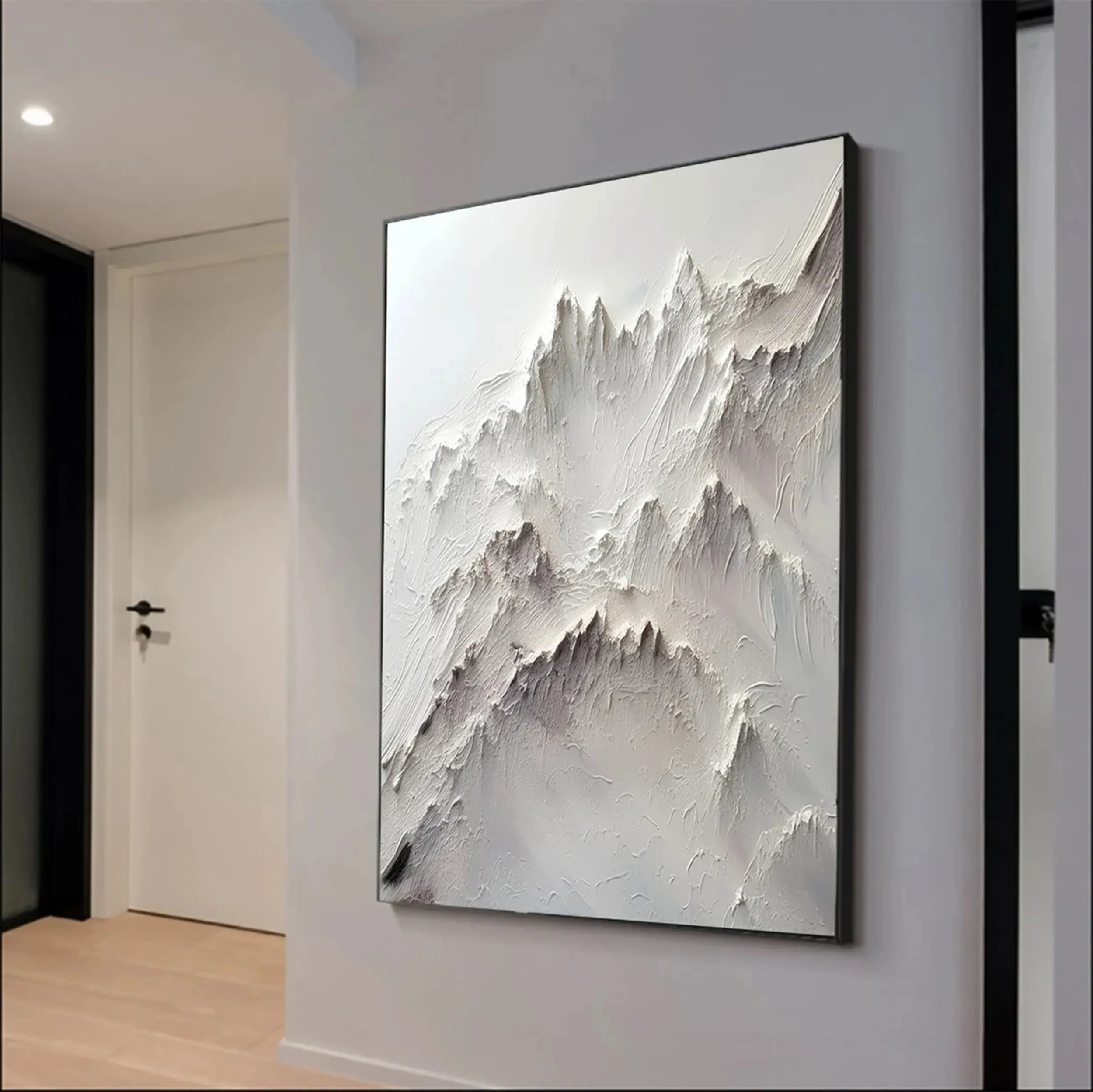 White Impasto Abstract Landscape - Modern Nordic Style Wall Decor #JJ 359