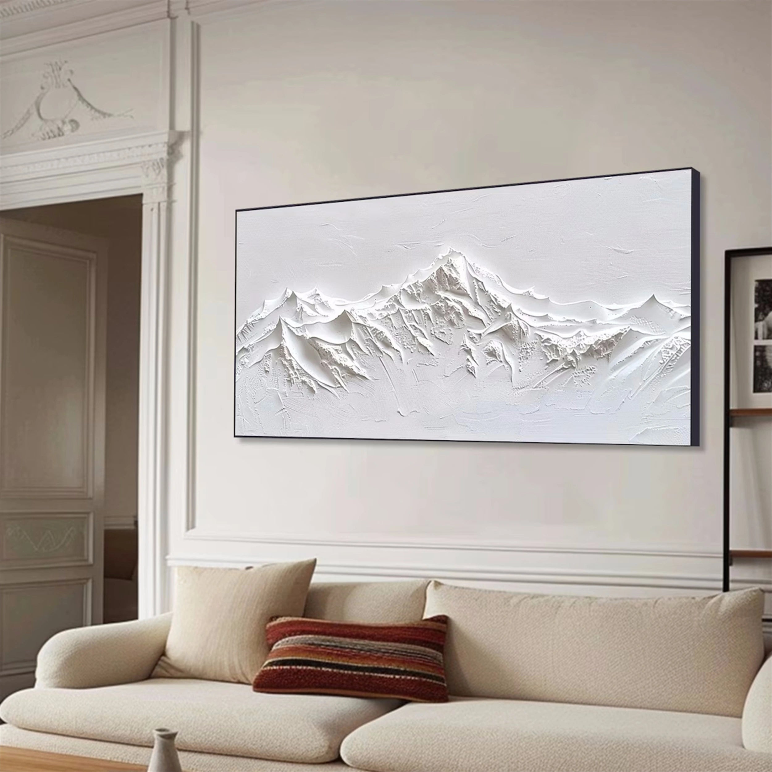 3D Mountain Wall Art | Handmade Canvas for Interior Design #JJ 402