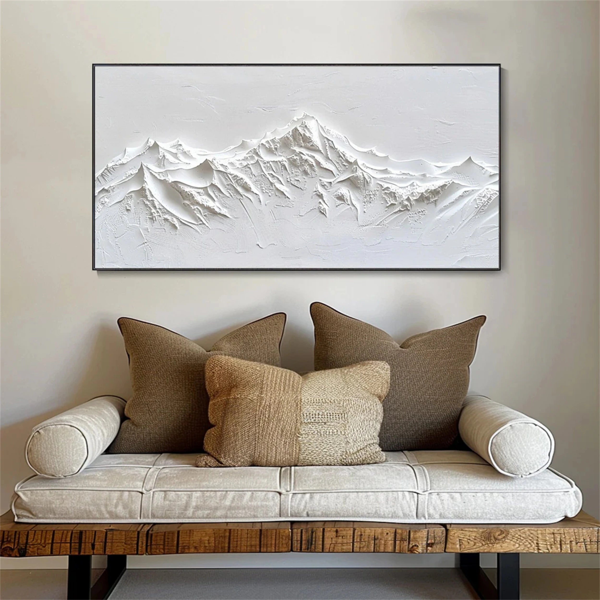3D Mountain Wall Art | Handmade Canvas for Interior Design #JJ 402