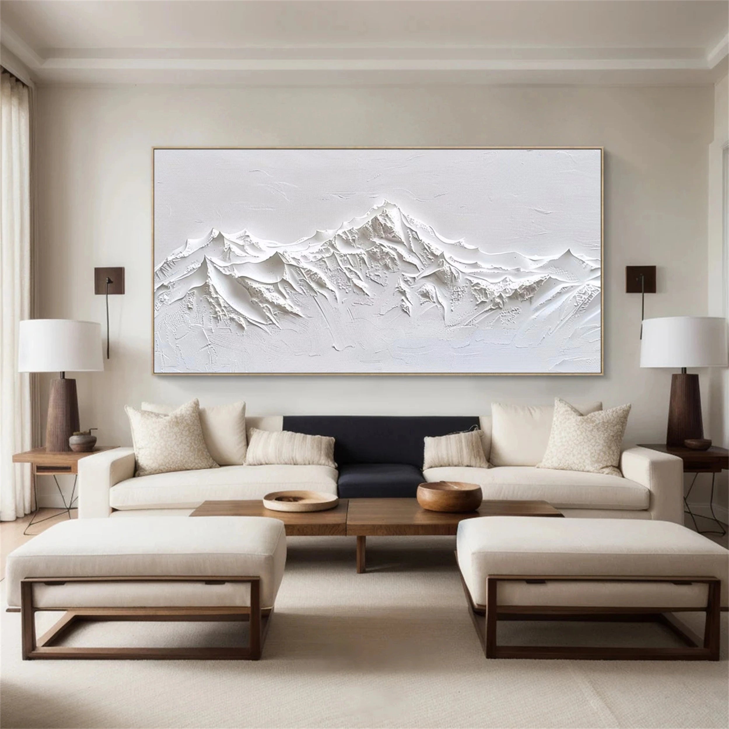 3D Mountain Wall Art | Handmade Canvas for Interior Design #JJ 402