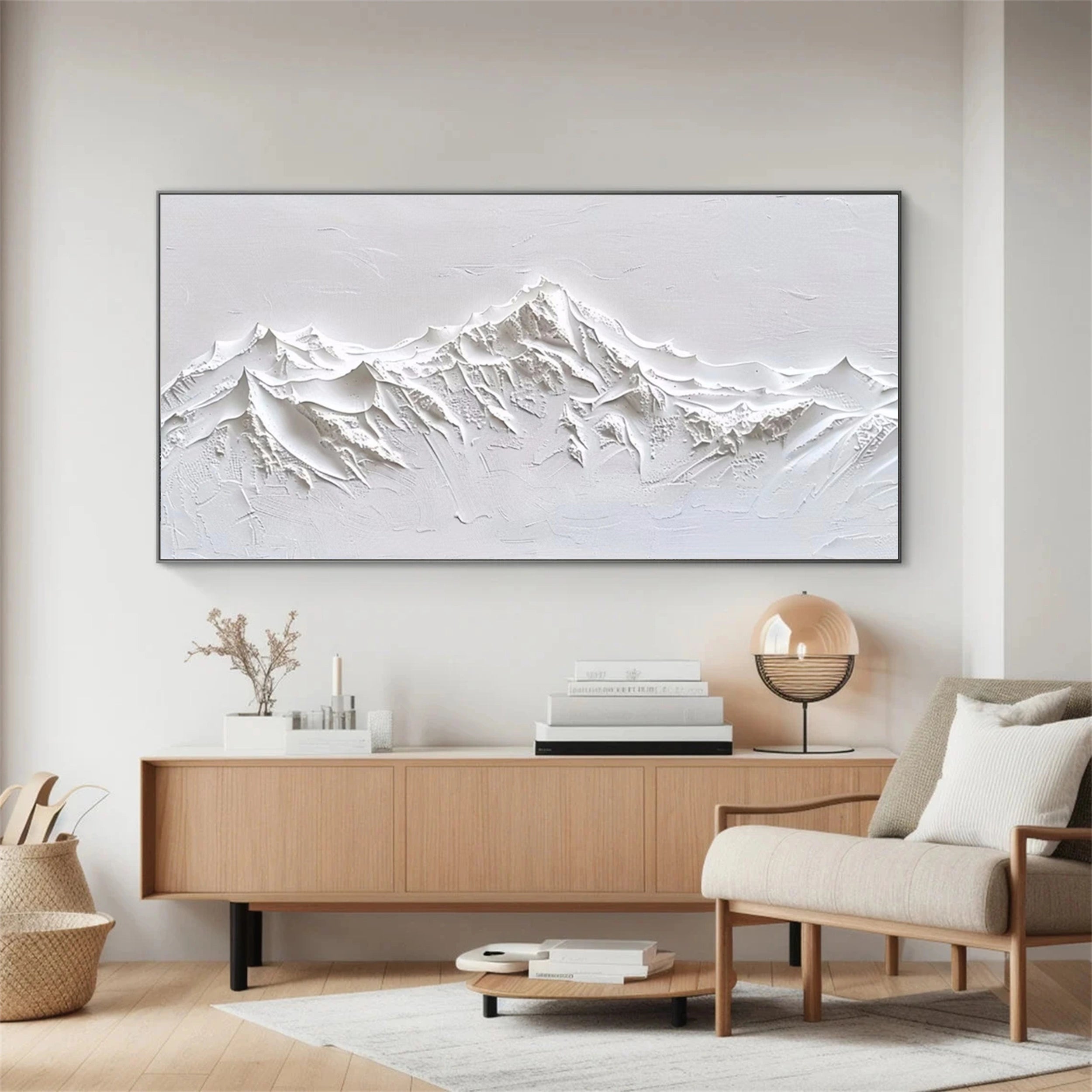 3D Mountain Wall Art | Handmade Canvas for Interior Design #JJ 402