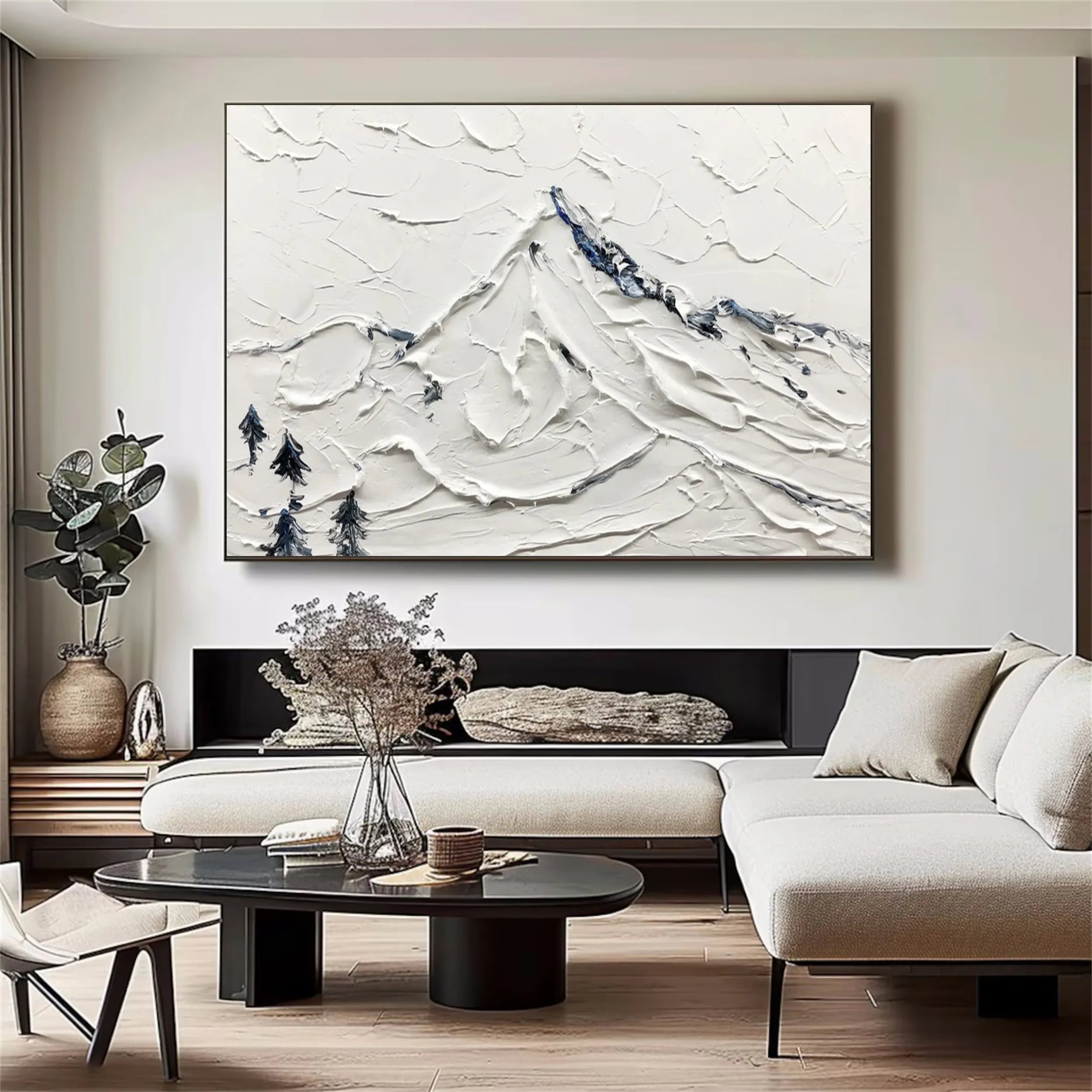 3D Textured Wall Art | Modern Plaster Mountain Decor #JJ 405