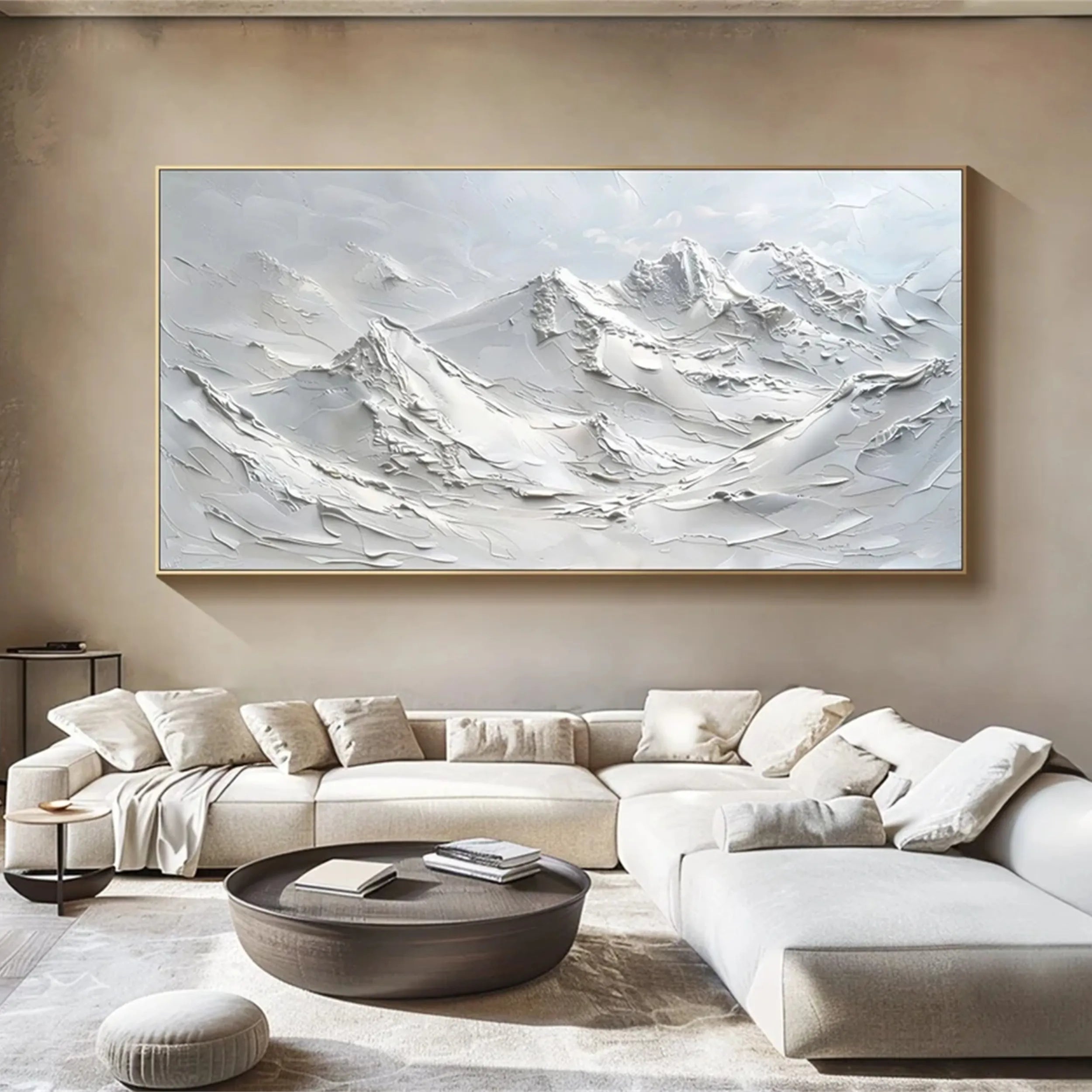 Textured Icy Mountain Art - Modern Minimalist Mountain #JJ 382