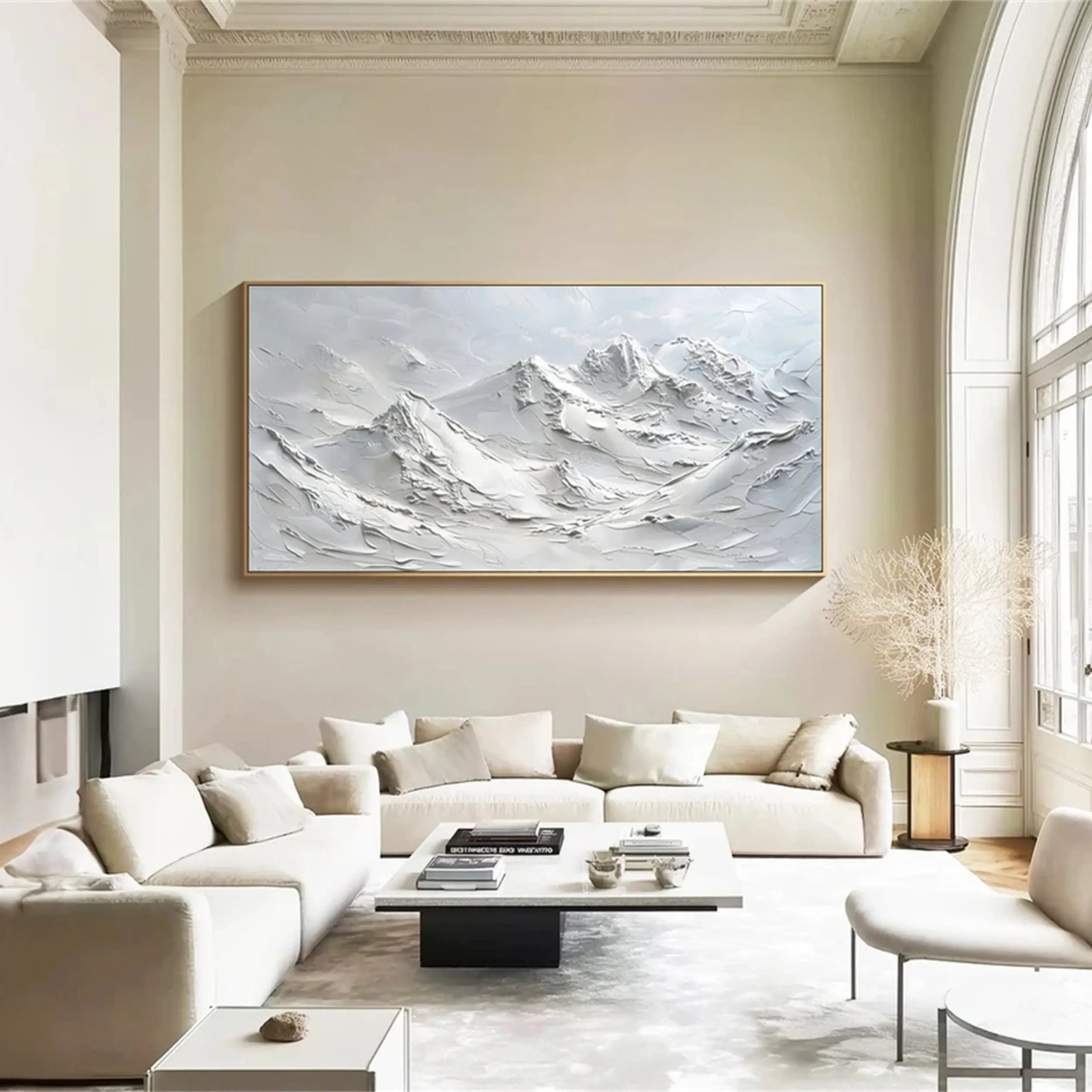 Textured Icy Mountain Art - Modern Minimalist Mountain #JJ 382
