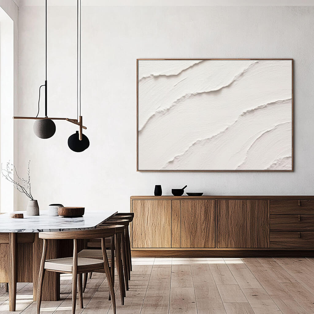 Minimalist 3D Textured White Art | Plaster Wall Painting #AA 050