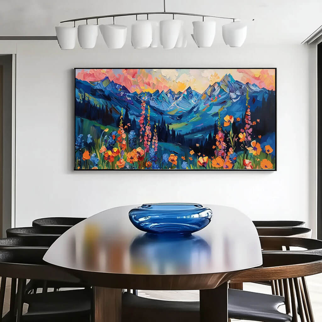 Colorful Mountain Landscape Art | Textured Wall Painting #AA 021