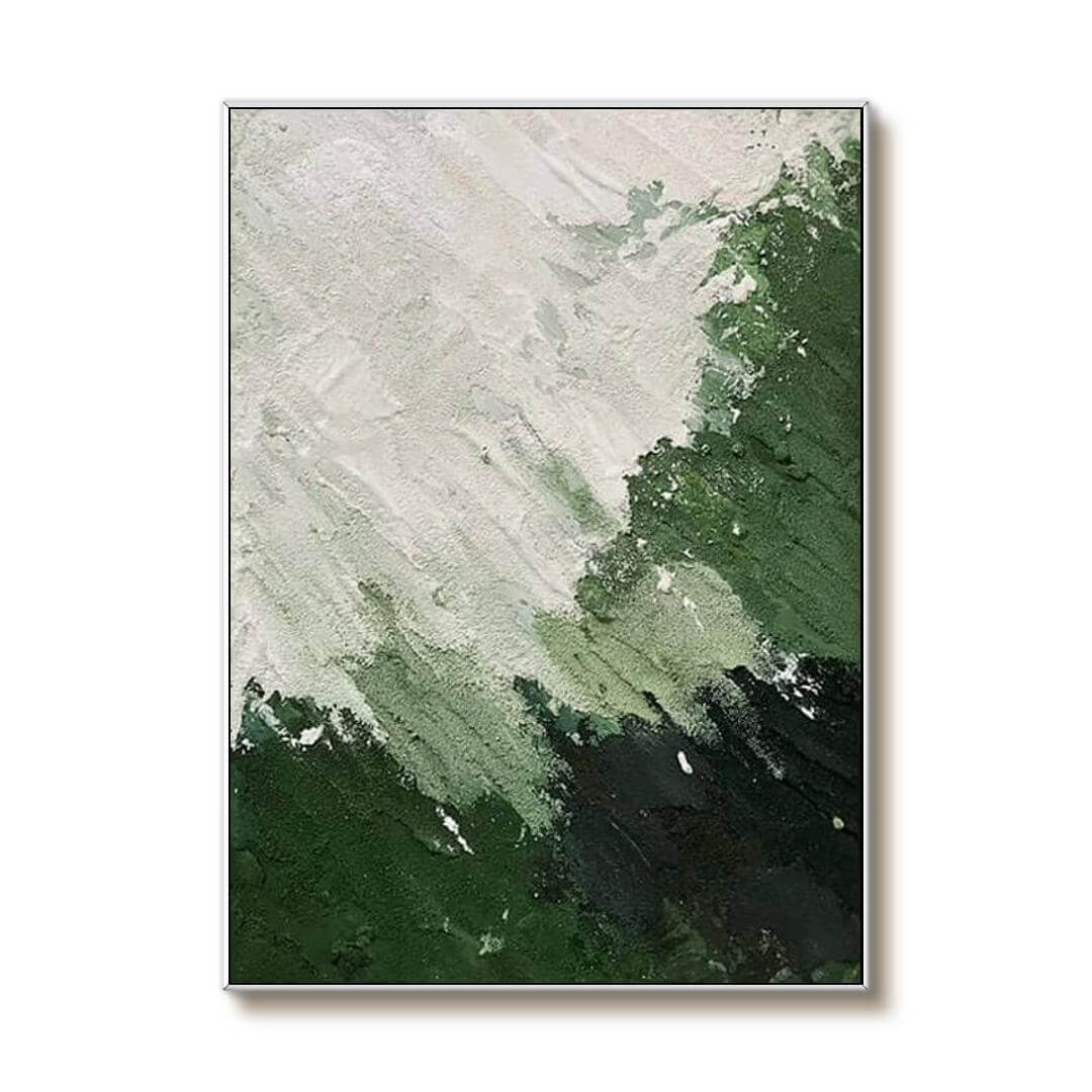 Green & White Impasto Painting | Textured Palette Knife Art #AA 044