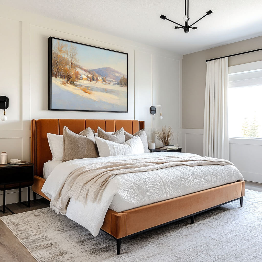 Winter Countryside Painting | Traditional Snow Scene Wall Art #AA 245