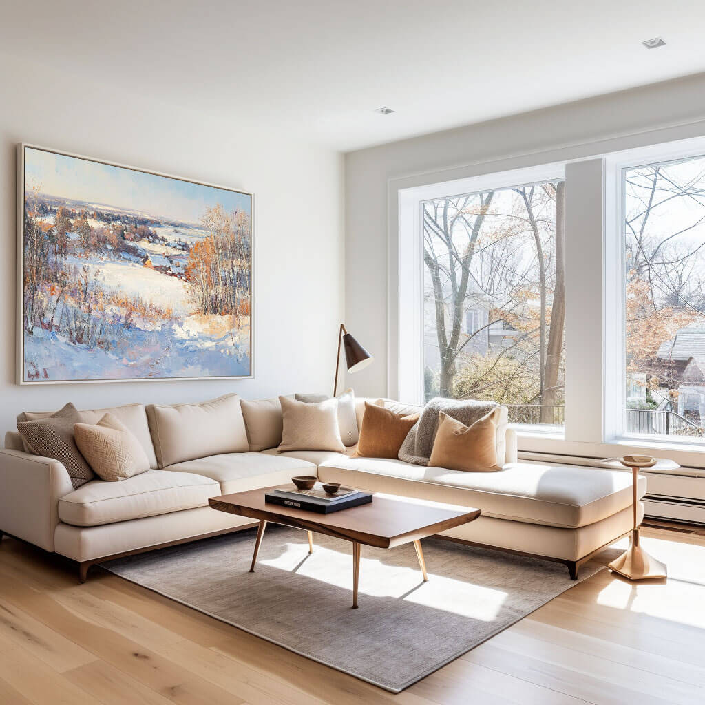 Winter Countryside Painting | Traditional Snow Scene Wall Art #AA 246