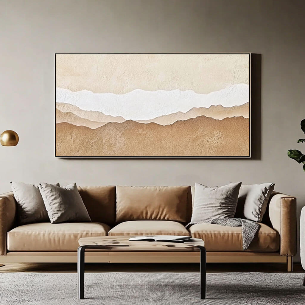 Abstract Desert Landscape | Textured Sand Dunes Painting #AA 247