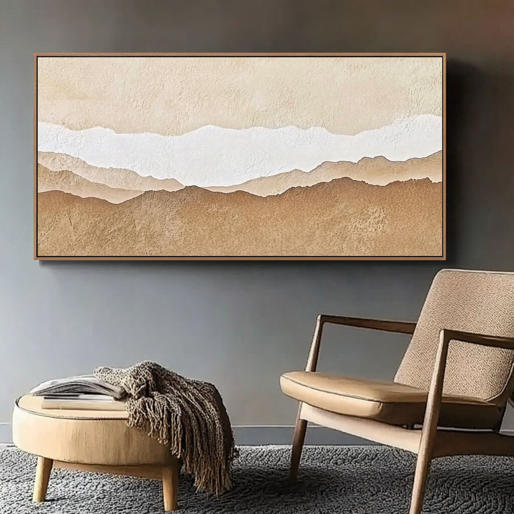 Abstract Desert Landscape | Textured Sand Dunes Painting #AA 247