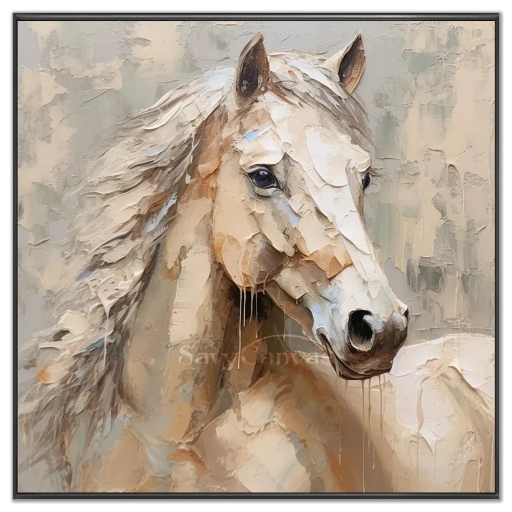 Soft Horse Artwork: Modern Neutral Animal Fine Art #ZZ 026