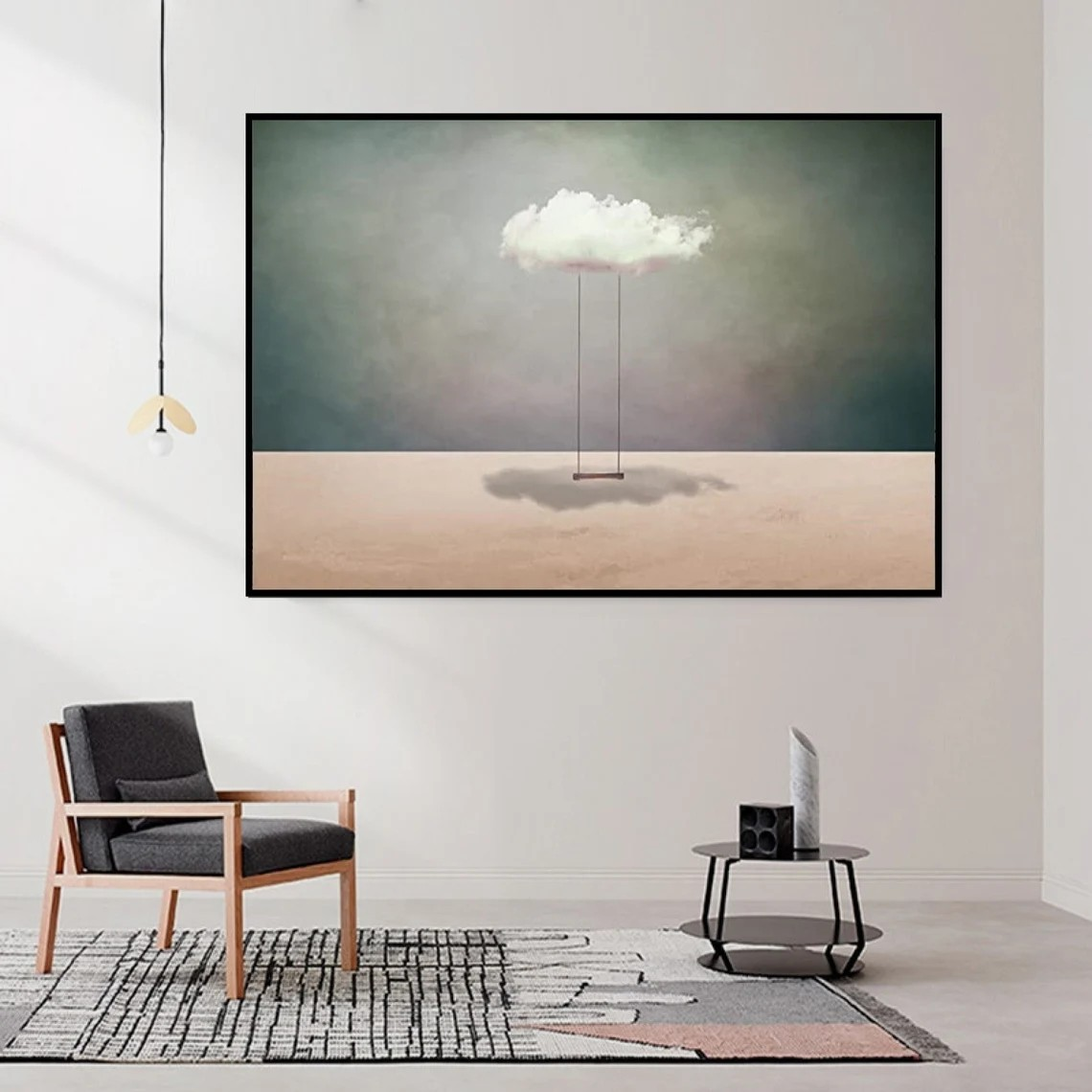 Atmospheric Cloud Art | Minimalist Surreal Painting for modern interiors #TC 044
