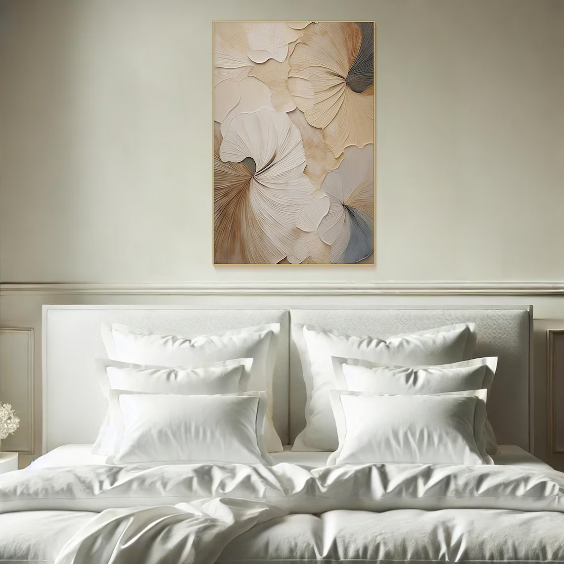 Serene Textured Art | Abstract Floral Canvas