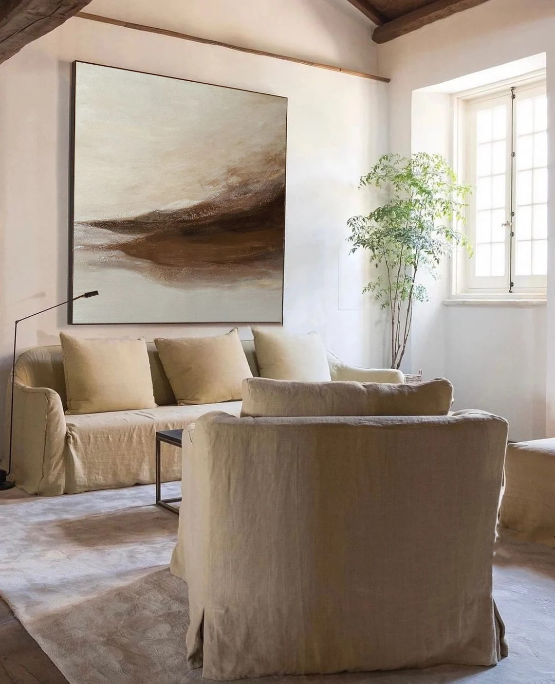 Hand-Painted Abstract Art - Modern Neutral Canvas #TC 111