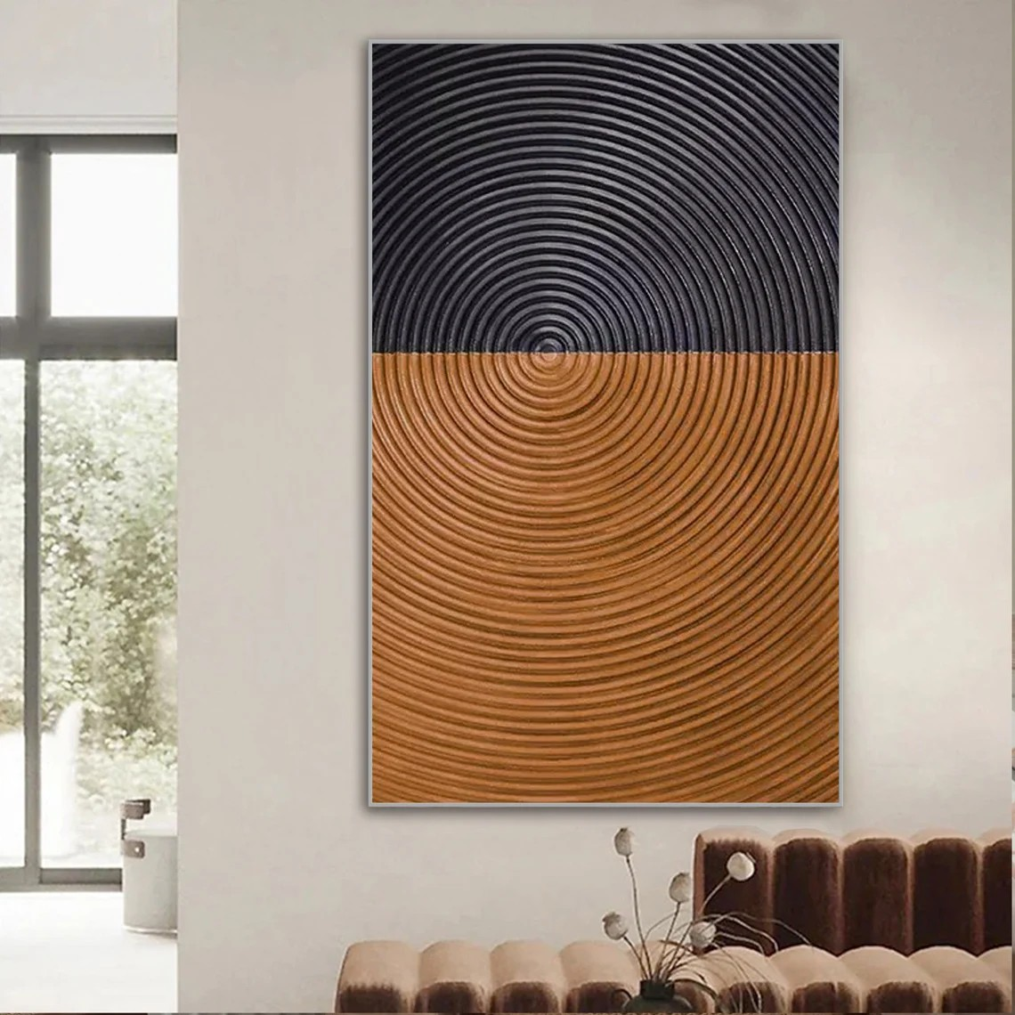 Unique Textured Circle Canvas for office or hallway #TC 087