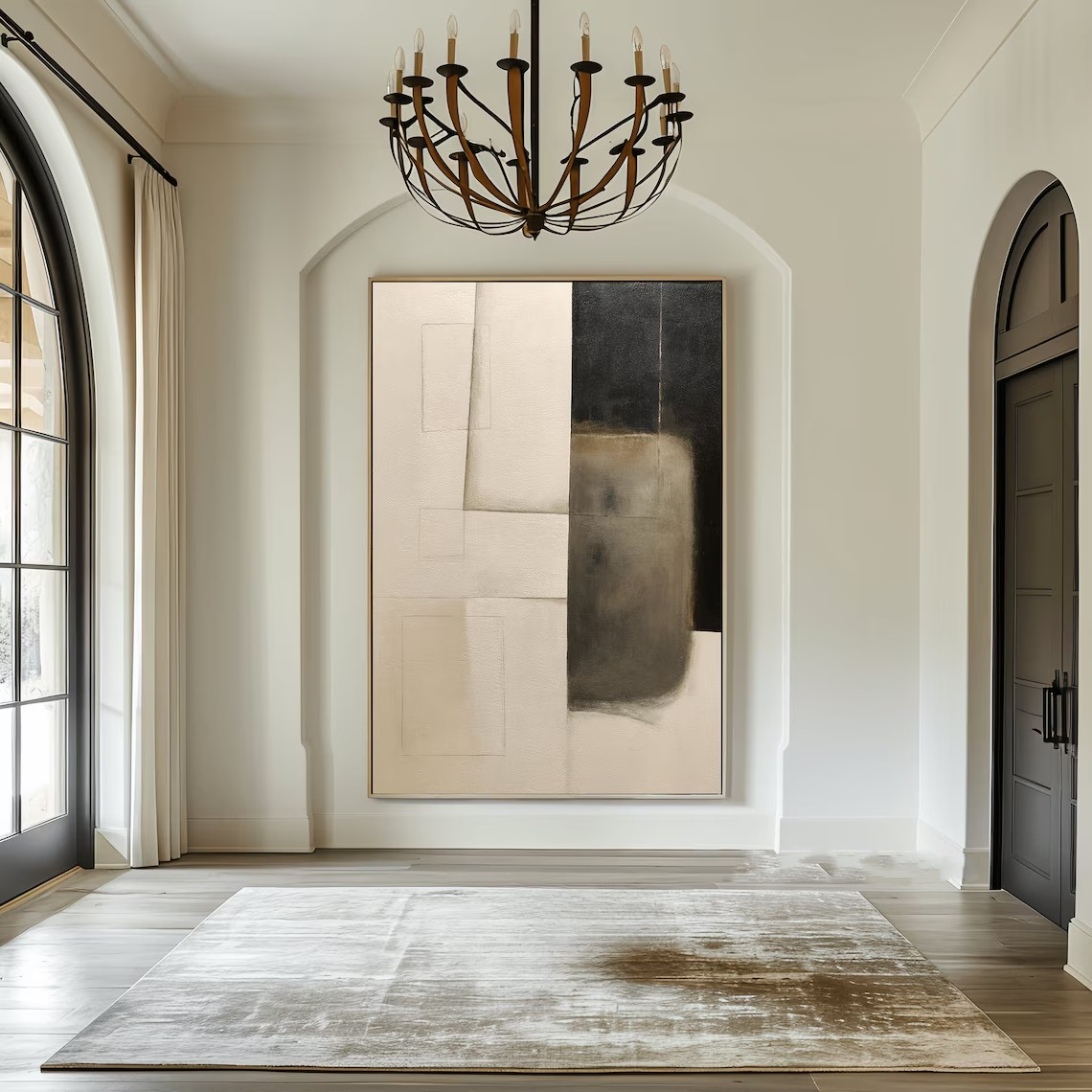 Abstract Geometric Art - Hand-Painted Canvas #TC 109