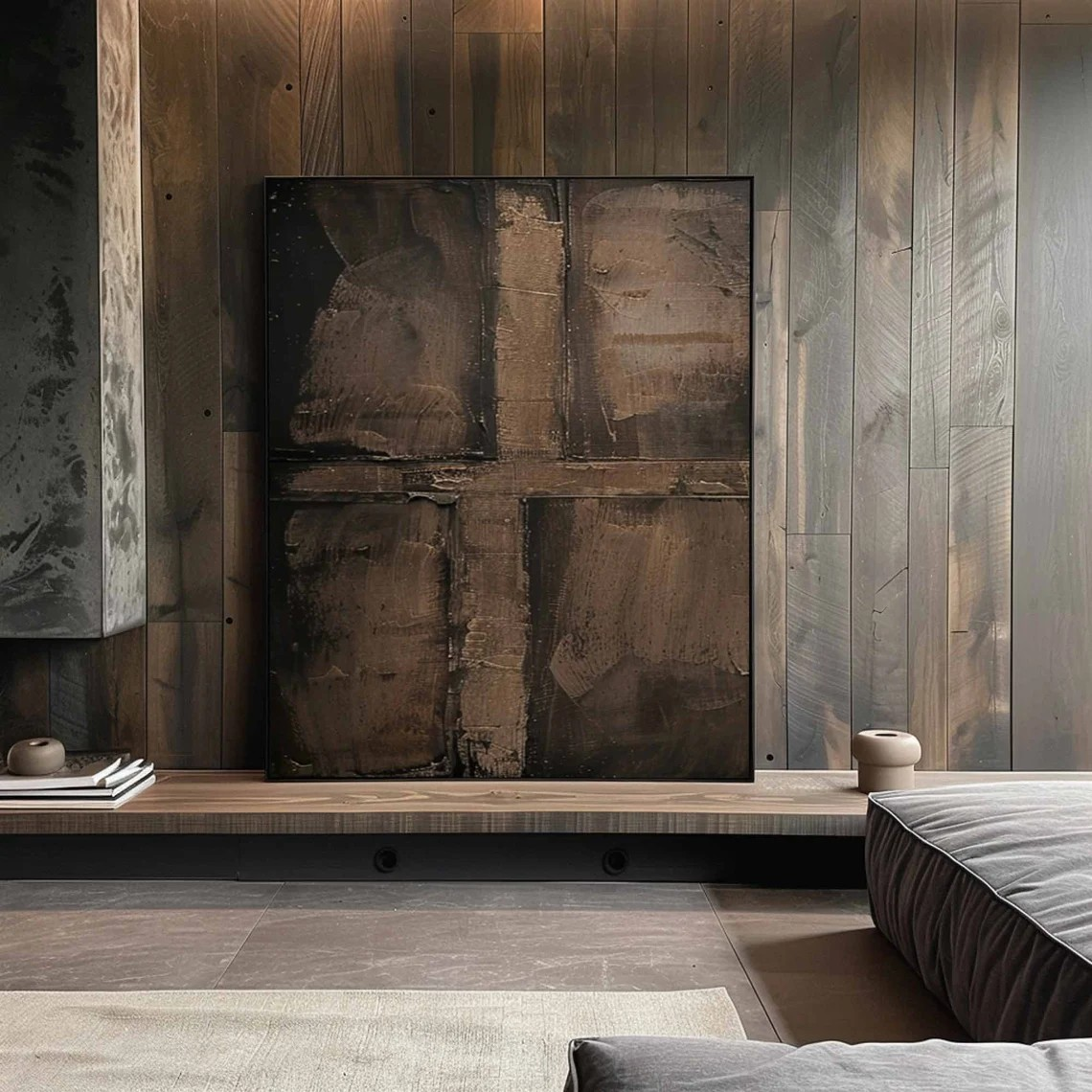 Modern Minimalist Textured Painting | Large Living Room Entryway Decor Art