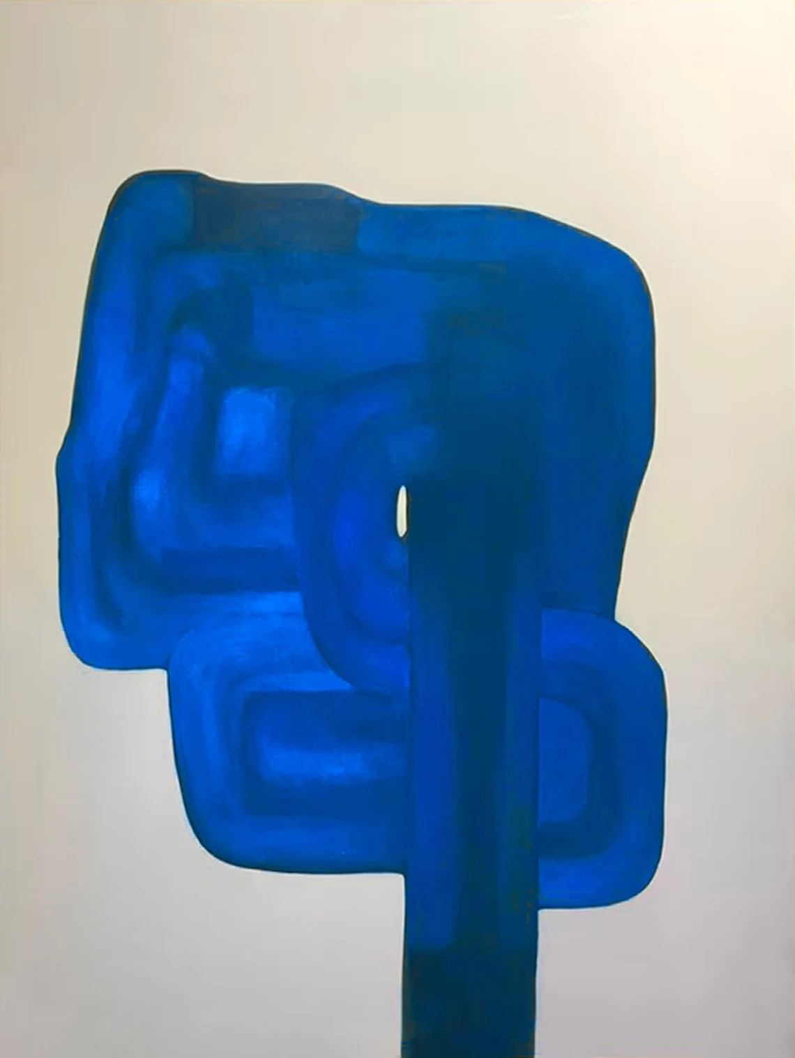 Oversized Cobalt Blue Abstract Painting | Contemporary Wall Art #JJ 06