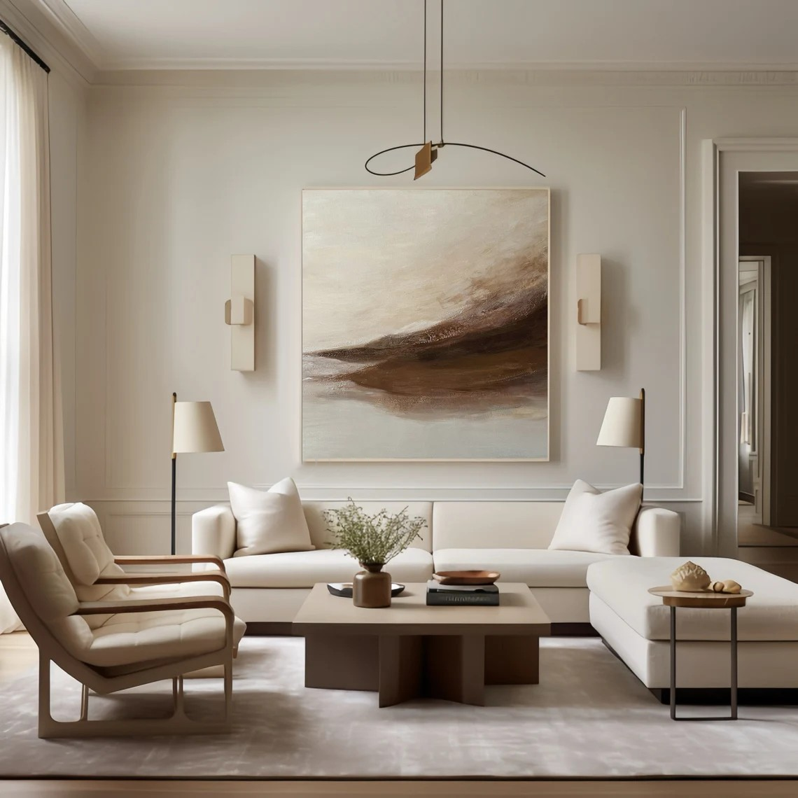 Hand-Painted Abstract Art - Modern Neutral Canvas #TC 111