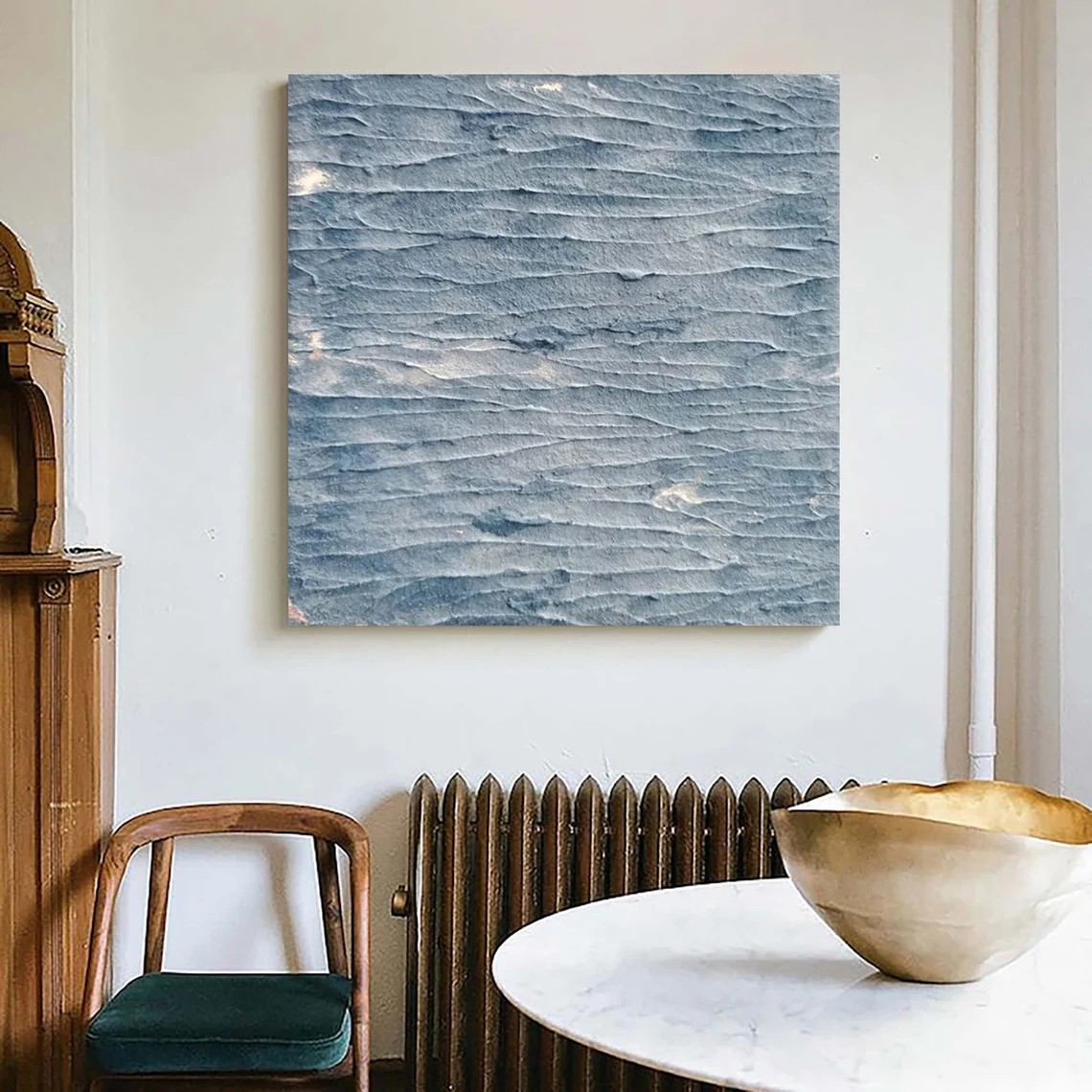 Ocean Wave Textured Abstract Painting - Coastal Wall Art #TC 089