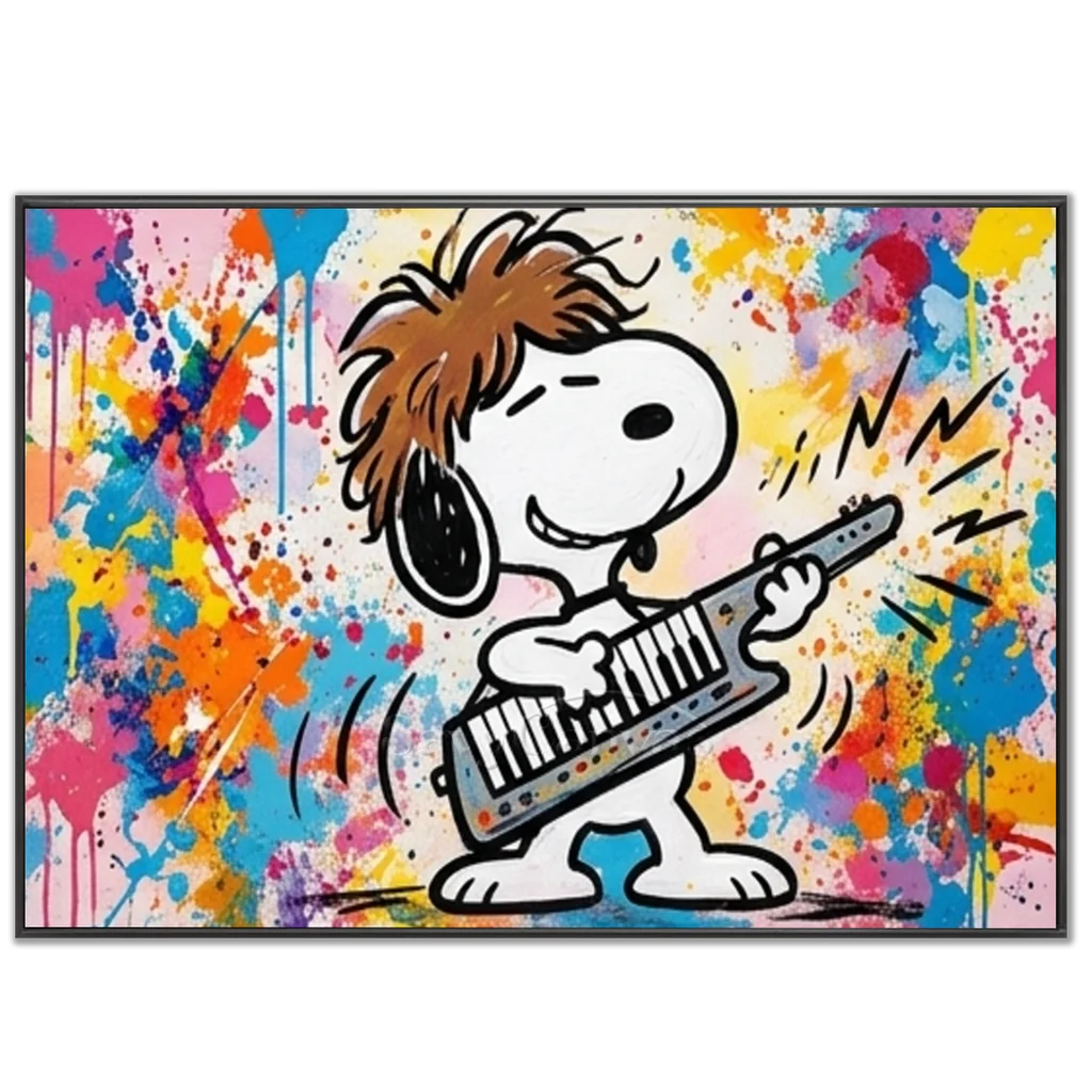 Handmade Pop Art Snoopy Music Oil Painting #SS 402