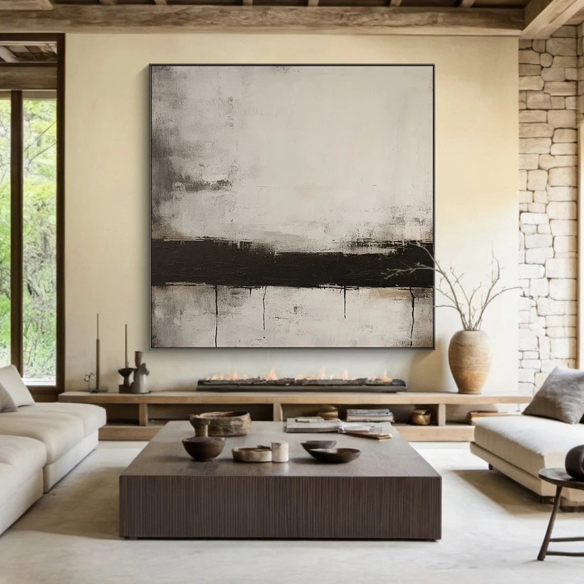 Modern Canvas Wall Art | Original Textured Abstract Landscape Painting #TC 060