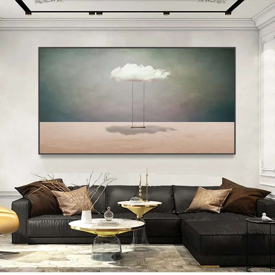 Atmospheric Cloud Art | Minimalist Surreal Painting for modern interiors #TC 044