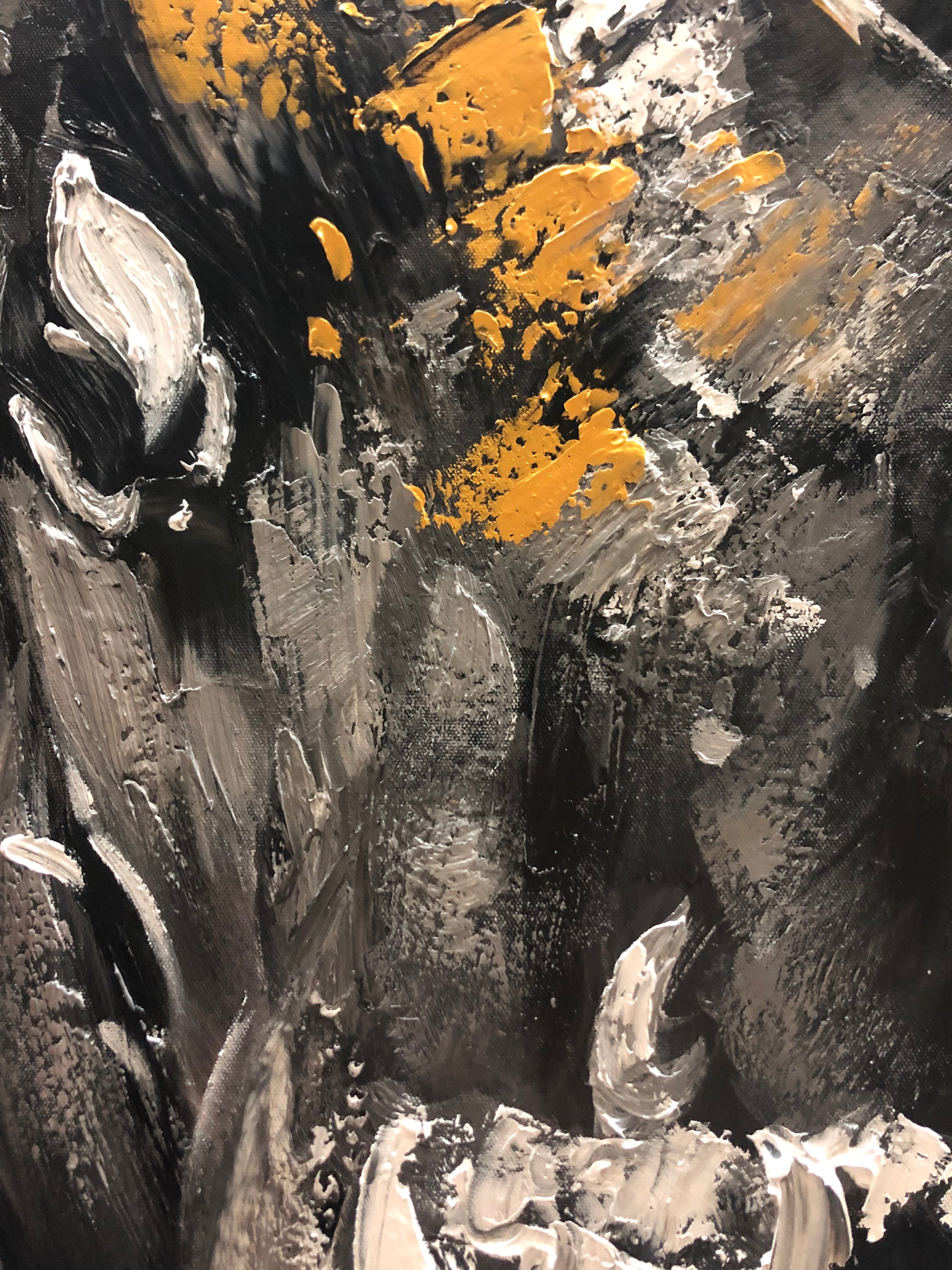 Abstract Bull Canvas Art: Powerful Animal Painting #ZZ 024