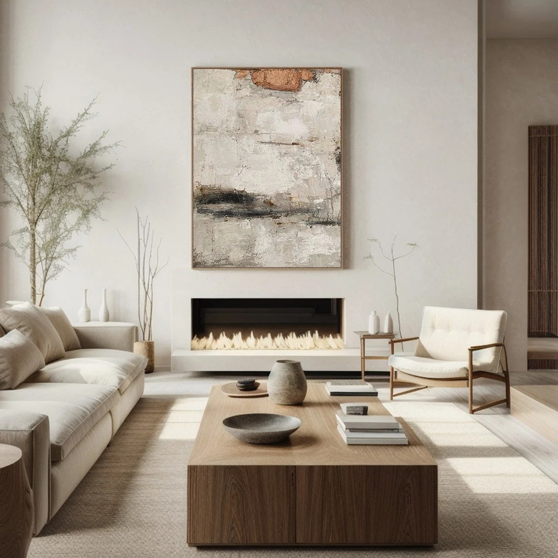 Handmade Contemporary Abstract Oil Painting | Neutral Colors #TC 063