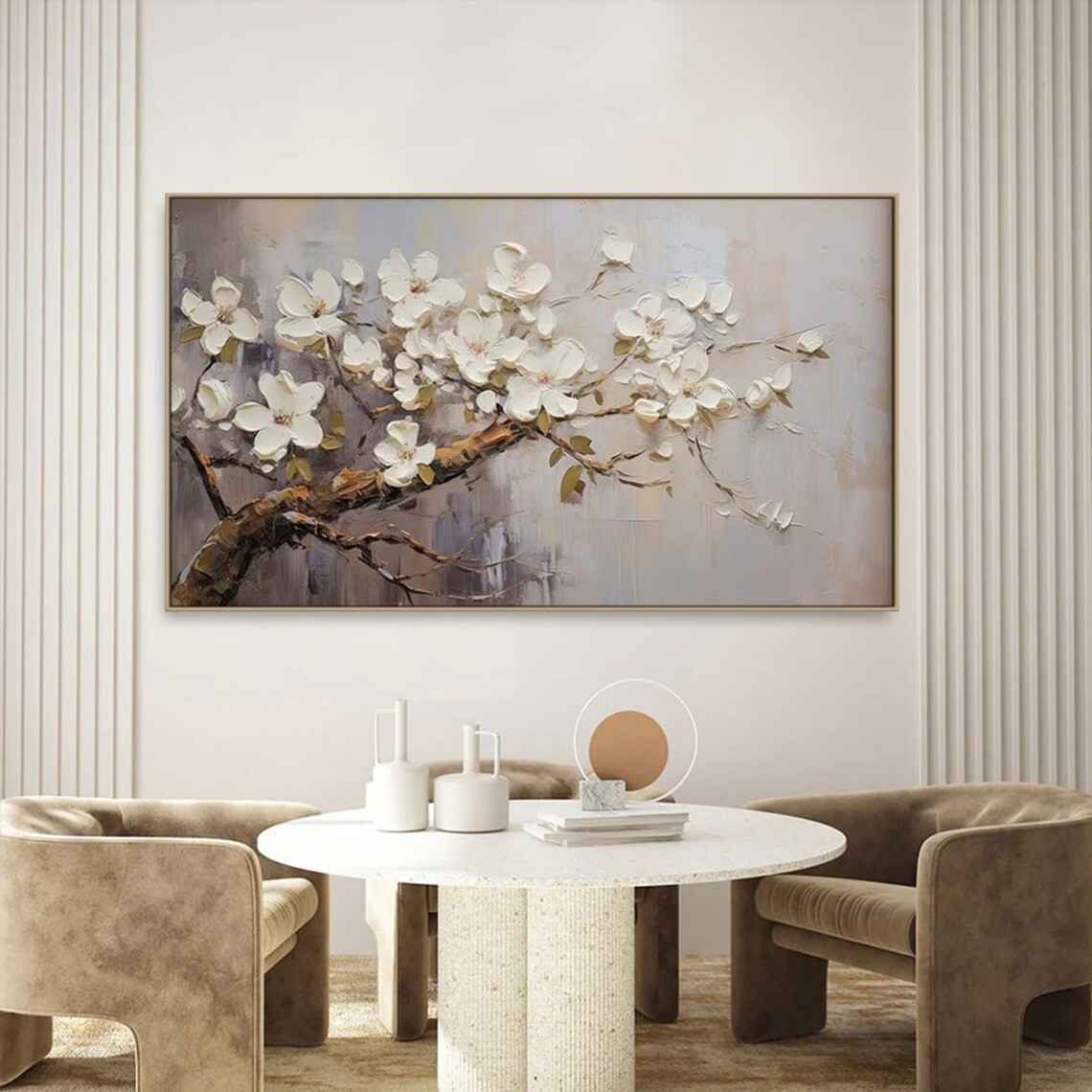 Handmade Flower Oil Painting - Modern Botanical Art #TC 092