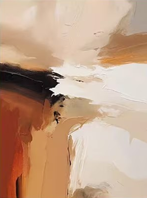 Warm Tone Abstract Paintings - Set of 2 | Modern Contemporary Art #JJ 070