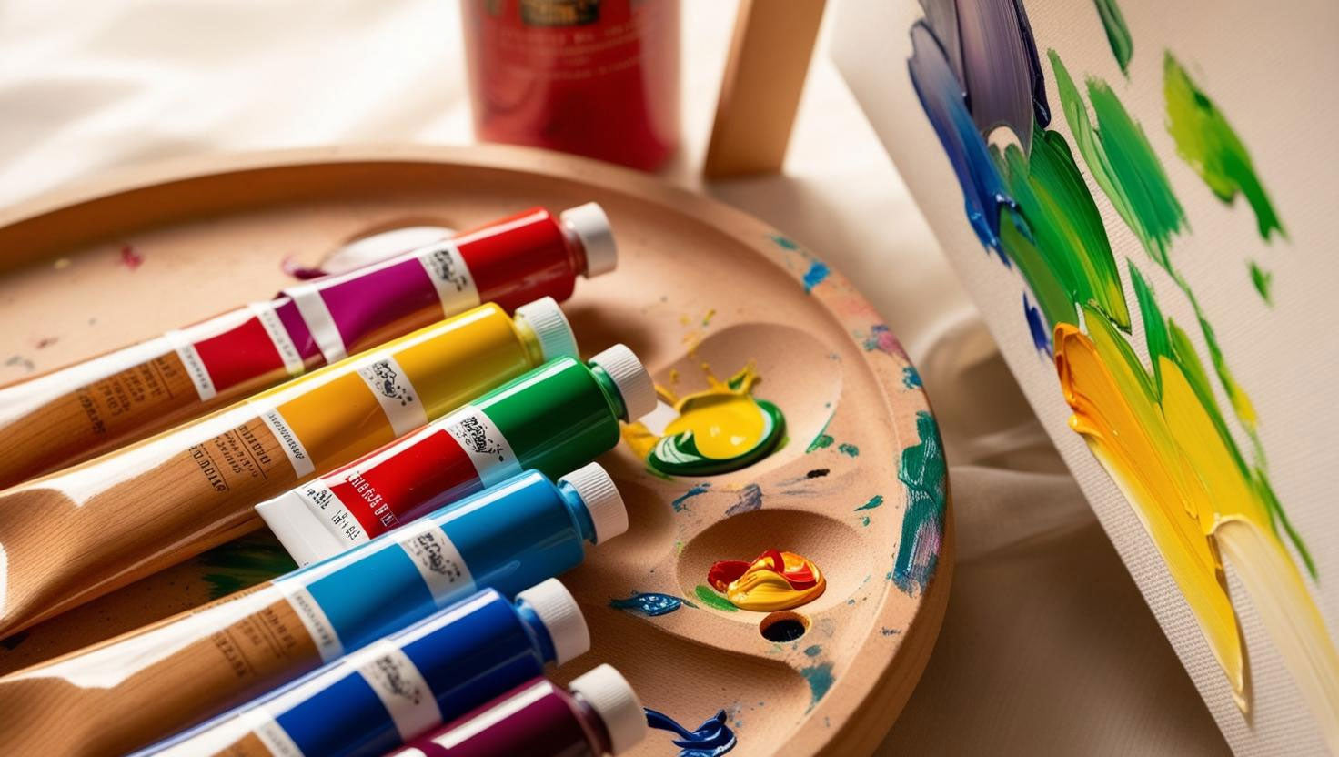 paint alongside a palette