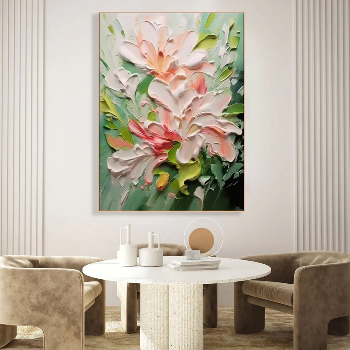 3D Textured Floral Painting - Handmade Abstract Art #TC 095