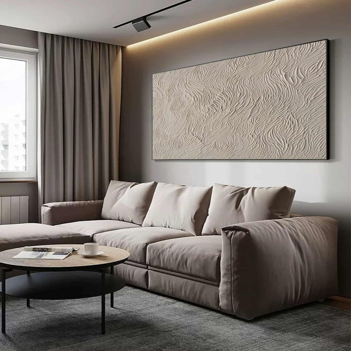 Large White Art - Textured Abstract Wall Painting for Decor #TC 052