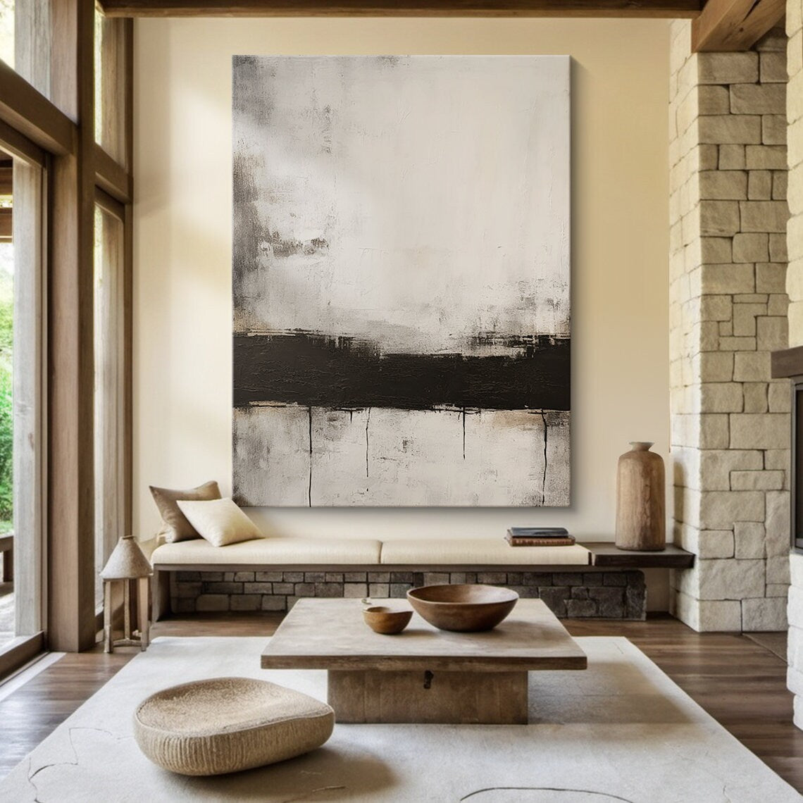 Modern Canvas Wall Art | Original Textured Abstract Landscape Painting #TC 060