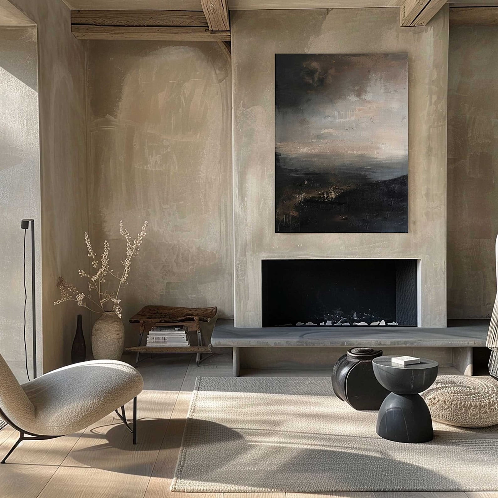 Obscure Landscape Oil Painting, Melancholy Art #TB 031