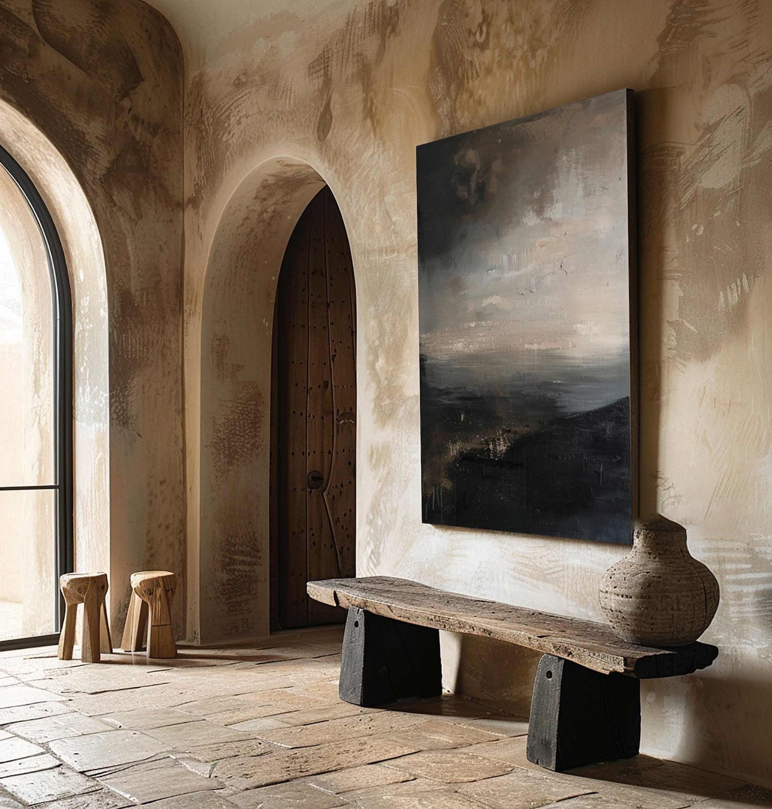 Obscure Landscape Oil Painting, Melancholy Art #TB 031