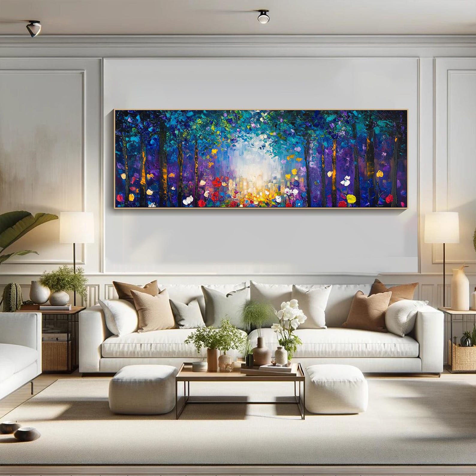 Impressionist Forest Floral Oil Painting - Vibrant Nature Art #TB 018