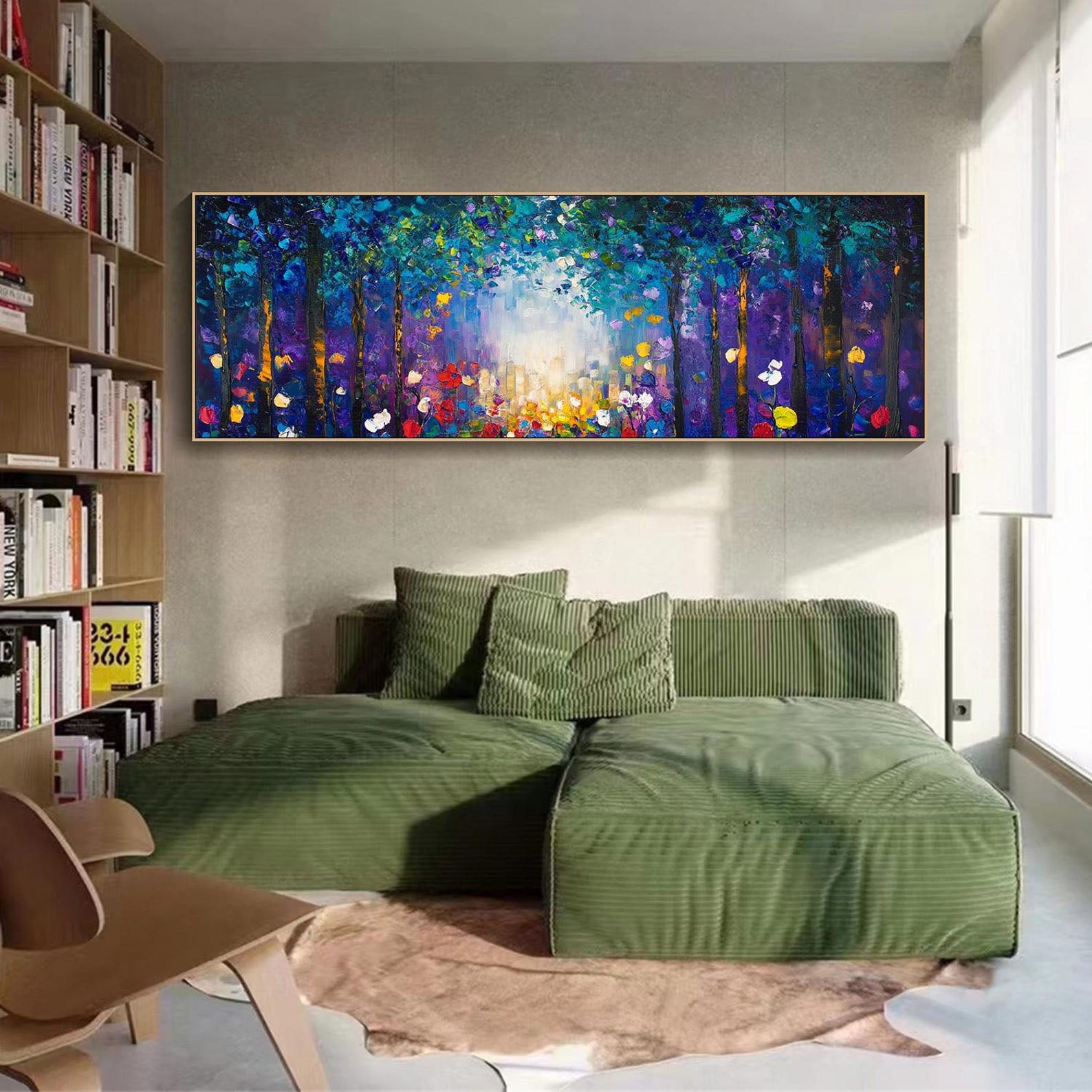 Impressionist Forest Floral Oil Painting - Vibrant Nature Art #TB 018