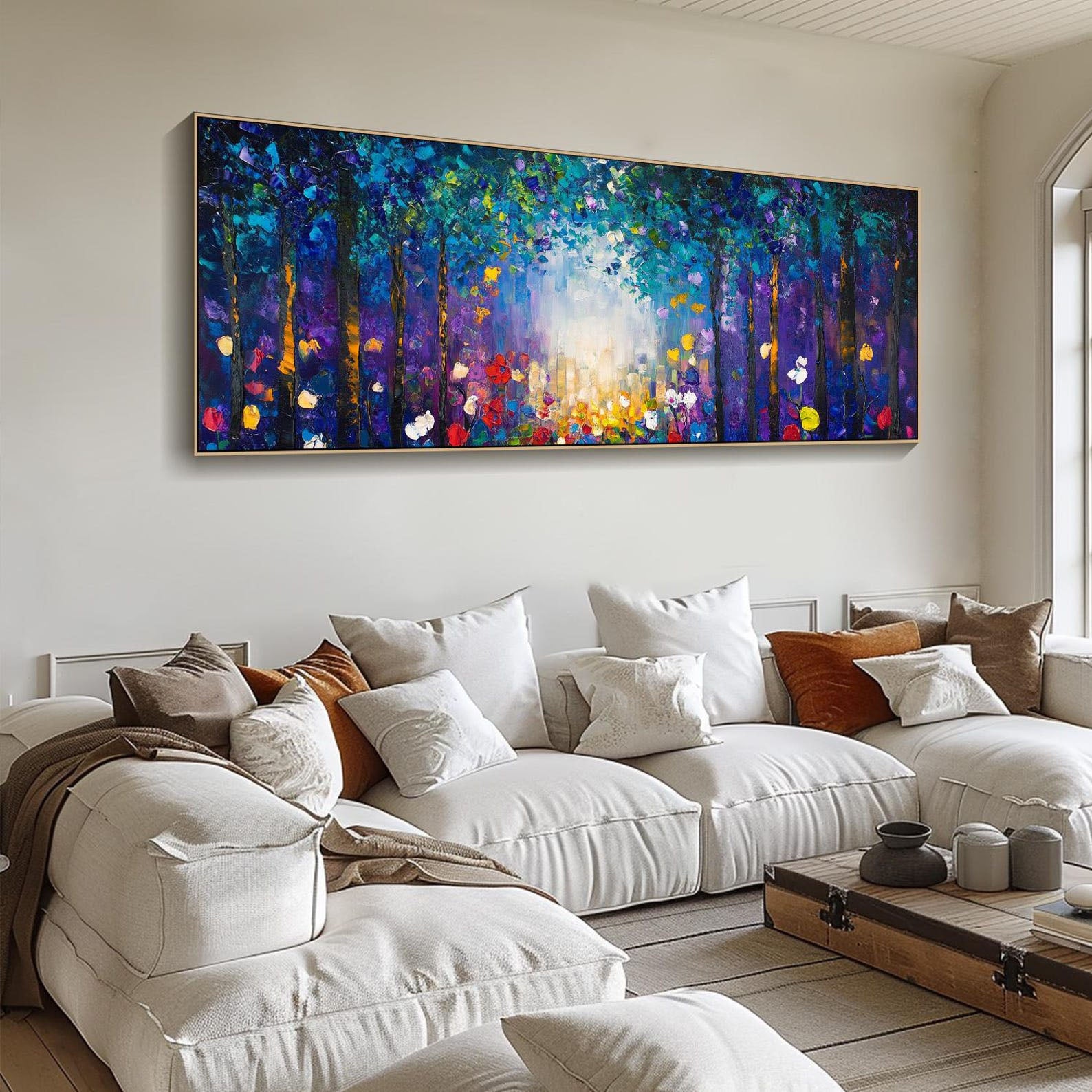Impressionist Forest Floral Oil Painting - Vibrant Nature Art #TB 018