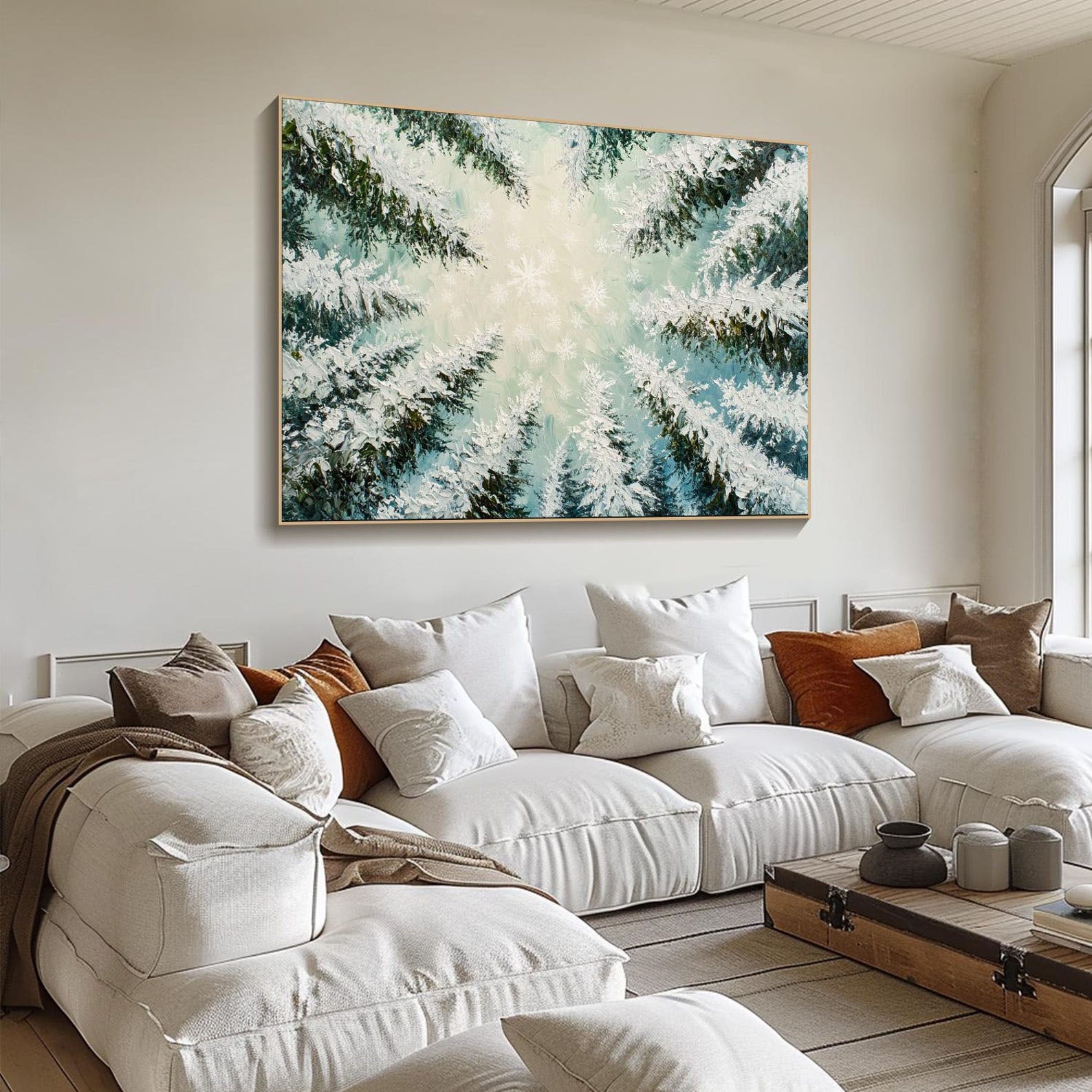 Snowy Forest Oil Painting - Ice-Covered Trees Art #TB 010