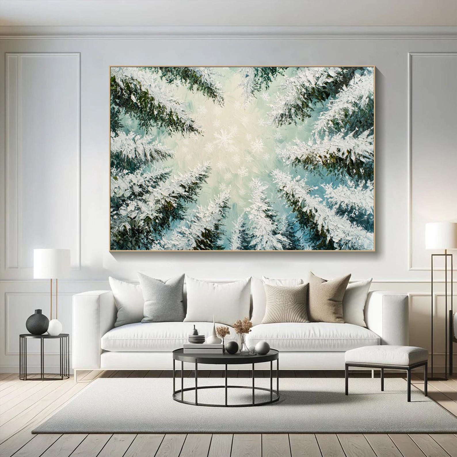 Snowy Forest Oil Painting - Ice-Covered Trees Art  #TB 010