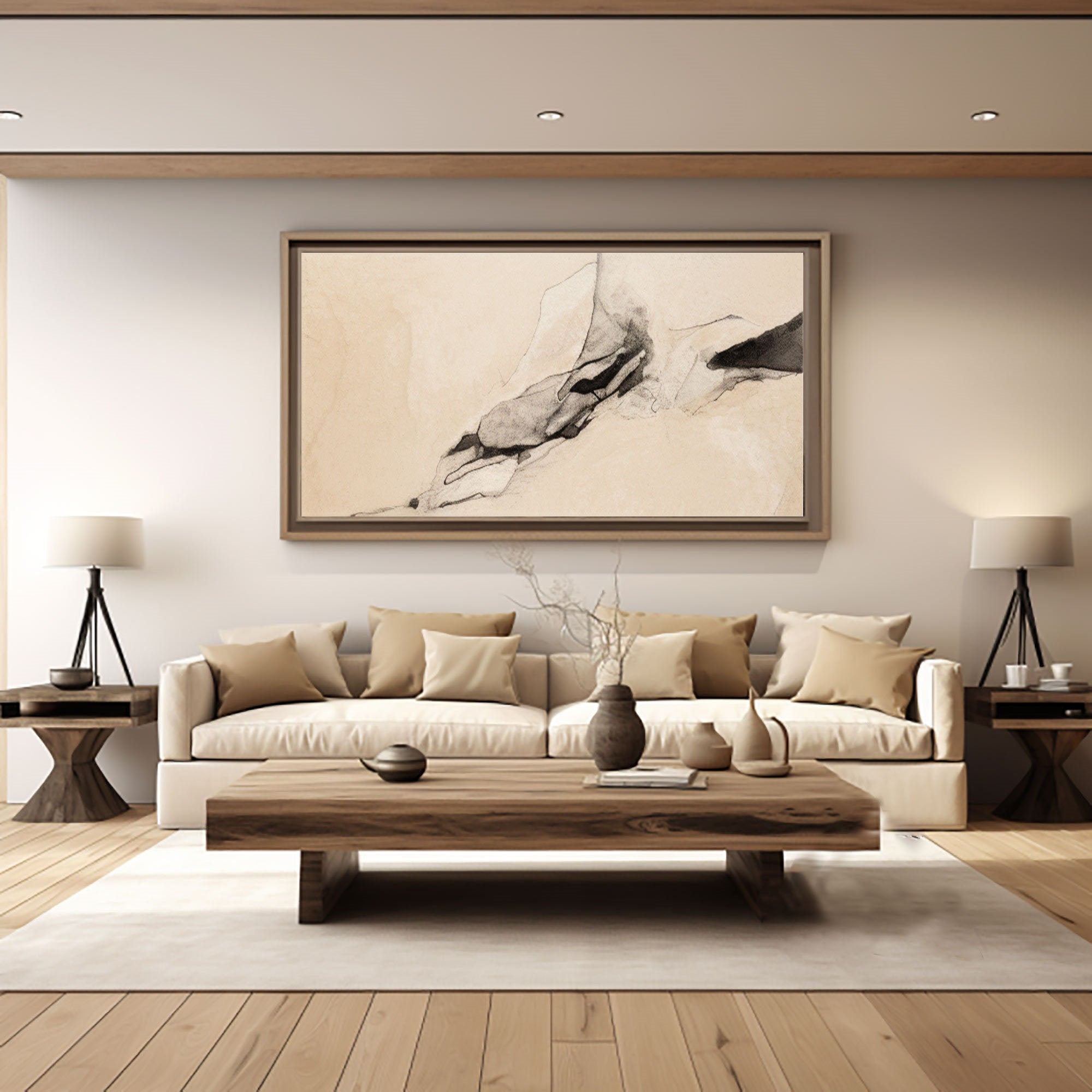 Abstract Art Drawing - Ink Lines - Modern Rock Decor #TB 024