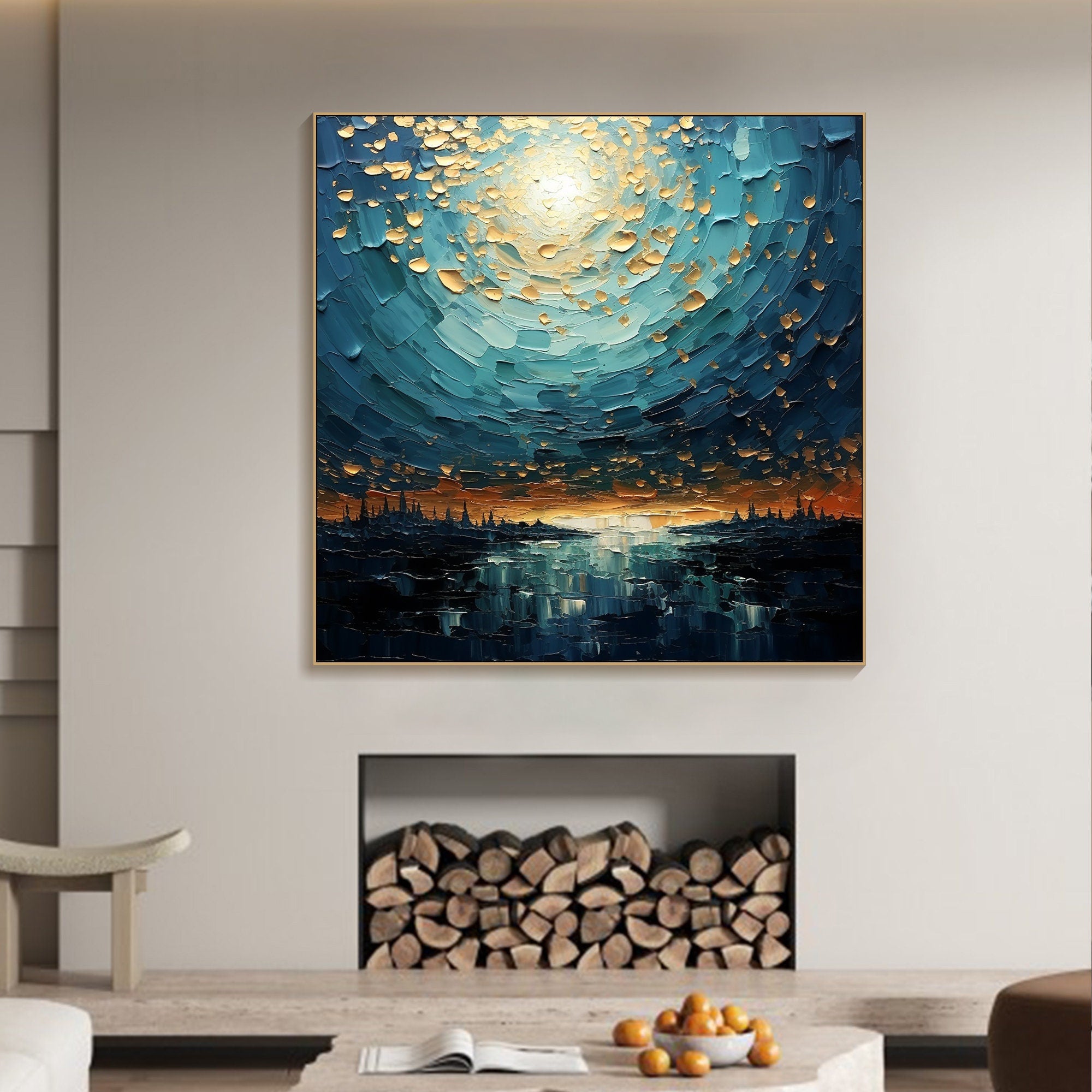 Textured Seascape Art Wall Painting #TB 016