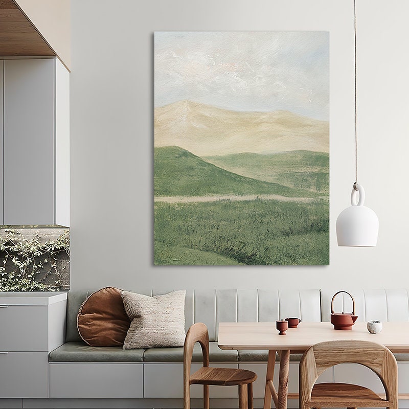 Tranquil Landscape Triptych | Handcrafted Mountain Oil Paintings #ZZ 001